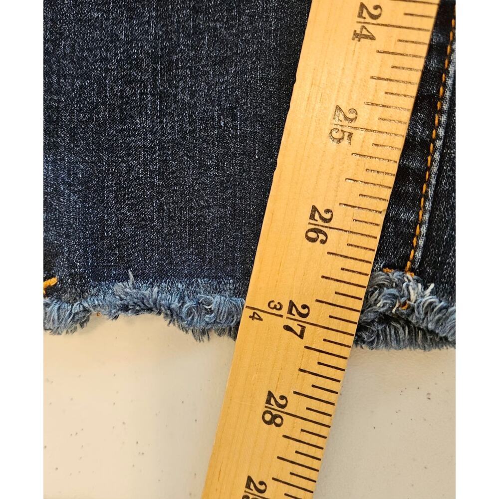 KanCan Distressed Skinny Jeans Women’s 13/30 Dark Wash Ankle Zip Raw Hem Stretch - Picture 7 of 7